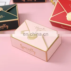 Custom Happy Birthday Gift Cardboard Origami Package Boxes Pink Metallic Craft Paper Empty Sweet Packaging With Wax Seal thumbnail-5