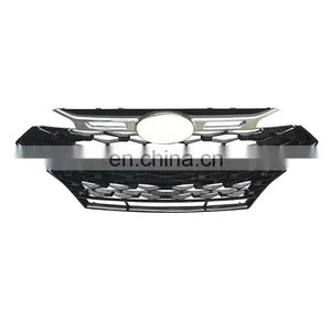 Front Honeycomb Grill Auto Parts Car Front Grill Radiator Mesh Chrome Black Frame Style for Hyundai Elantra 2019-2021 thumbnail-2