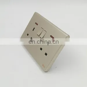 Fashion Senior Gold Household Wall Socket Copper Electrical Accessories Power Indicator New Style Wall Switch Socket thumbnail-1
