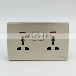 Fashion Senior Gold Household Wall Socket Copper Electrical Accessories Power Indicator New Style Wall Switch Socket thumbnail-4