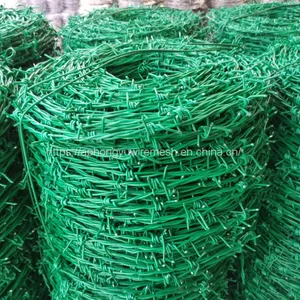 PVC Coated Green Barbed Wire Field Fence Farm Fence Cattle Fence Field Fence Grassland Fence thumbnail-2