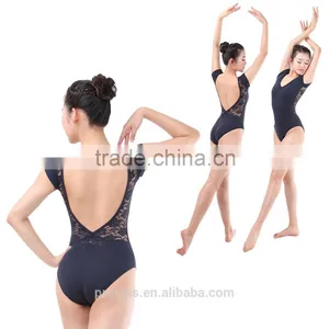 Dansgirl Adult Lycra Lace Back Cap Sleeve Lyrical Sexy Ballet Leotard thumbnail-1