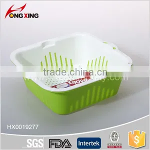 Dishwasher Safe Plastic Square Double Layer Collapsible Colander thumbnail-6