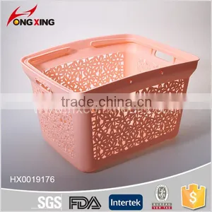 Nice Flower Design Plastic Picnic Basket With Lid and Handle thumbnail-6