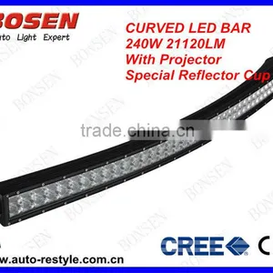 Bowed Curved 240W Cree Strob LED Light Bar off Road Heavy Duty, Indoor, Factory,suv Military,agriculture,marine,mining Light thumbnail-1