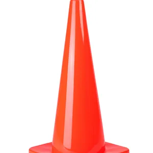Road Traffic 28 Inch 70cm Soft PVC Cone With/without Reflective Tape thumbnail-1