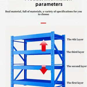 Shelves 100KG 3 Layer 120*40*200cm Grey and White Heavy Duty Shelves Wholesale Storage Clothing Express Warehouse Storage Shelving thumbnail-3