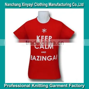 Wording Printing Short Sleeve T-shirt/Red Short Sleeve T-shirt thumbnail-1