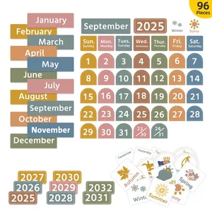 Large Boho Calendar Pocket Chart With 96 Cards for Classroom, Size:32.25 x 28 Inch Black Monthly Calendar and Weather Pocket Chart for Kids Learning for Home or Kindergarten. thumbnail-4