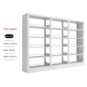 Double Side- Colored Tall Bookshelf for Home and Office- Filling Cabinet Furniture With Glass Shelves thumbnail-4