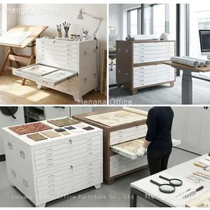A0 Flat File Cabinet 5 Drawer Steel — Shipyard and Factory Blueprint Filing, Stackable Modular Unit thumbnail-2