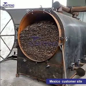 Horizontal Corn Stem Coconut Shell Wood Carbonization Furnace Rice Husk Carbonization Kiln thumbnail-3