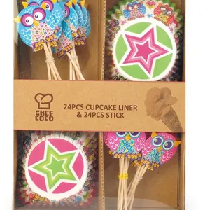 All-in-one Cupcake Kit Cake Toppers and Cake Cup Set Greaseproof Cupcake Case – Perfect for Themed Birthday Parties or Classroom Treats thumbnail-4