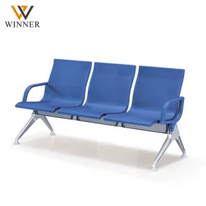 New Model Modern Public Area Waiting Chair Triple Seater PU Cushion Bench for Airport Terminal Hospital Lobby Office Outdoor Gym thumbnail-2