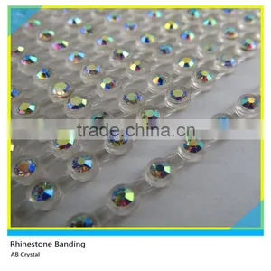 Plastic Rhinestone Cup Chain Sew on Black Banding Ss16 4mm Crystal 130 Pcs 10 Yards thumbnail-4