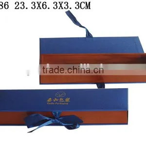 W585 Wooden Jewelry Earring Box With Ribbon Bow thumbnail-2