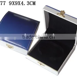 T477 Arch Shape Plastic PU Leather Bangle Box With Lock thumbnail-1