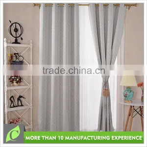 Ready Made Curtain Supplier Polyester Luxury White Blackout Curtain thumbnail-1
