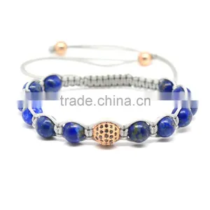2016 Newest Fashion Beaded Wrap Ball Bracelets, Stainless Steel Jewelry thumbnail-3