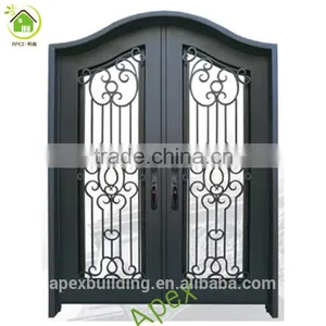 Arc Top Front Door With Iron and Glass/security Iron Doors thumbnail-1