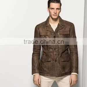 Pakistan Stips on Sleeves Leather Jacket thumbnail-1