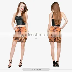 Mature Women Hot Panther Fur Girls Tight Slim Mini Skirt High Quality 3d Digital Full Print Custom Hot Sale Tube Stretchy Skirt thumbnail-3