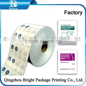 Hot Sell Alcohol Prep Pad Aluminum Foil Wrapping Paper,custom Logo Aluminum Foil Paper for Eyeglass Cleaning Wipes Factory thumbnail-3
