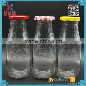 Factory Supply Custom Square Glass Milk Bottles 300ml thumbnail-1