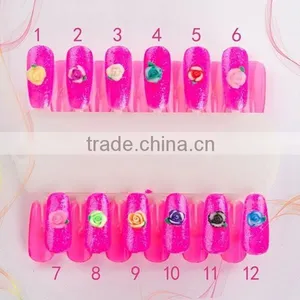 High Quality Easy Flower Nail Design ,Polymer Clay 3D Silicone Nail Art Rose Flower thumbnail-1