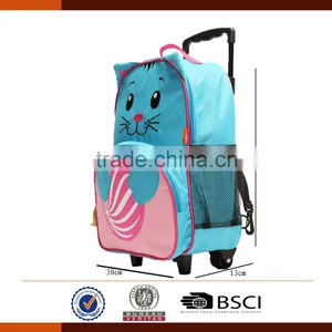 Beautiful 600D Trolley School Bags for Girls thumbnail-5