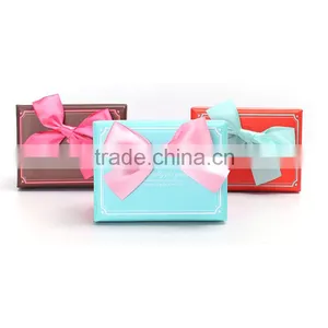Glossy Lamination Paper Wedding Invitation Box With Bow thumbnail-6