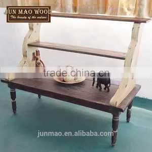 Pine and Plywood Design Two-layers Chair and Table Display Stand for Art Crafts thumbnail-2