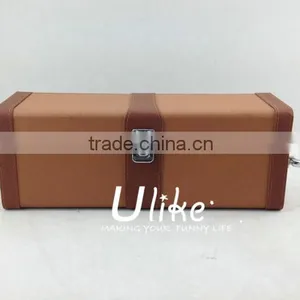 2014 Hot SellingHot Sell Fashion PU Leather Wine Gift Package Gift Box Packaging With Handle Small Product Packaging Box thumbnail-1