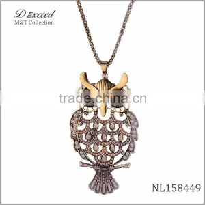 2015 Trendy Hot Fancy Gold Plating Owl Necklace thumbnail-2