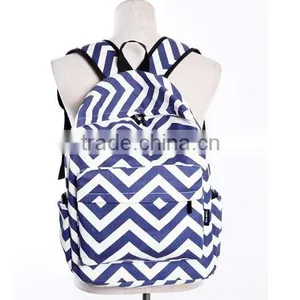 4 Colors Stripe Chevron School Backpack Bookbag For Unisex thumbnail-2