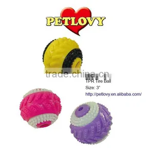 PROMOTIONAL 3" TPR TIRE BALL TPR TOY DOG TOY thumbnail-1