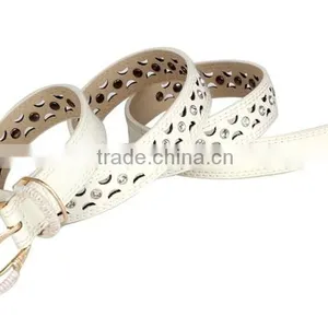 White Rhinestone Cheap Leather Female Belt SWF-15062931 thumbnail-3