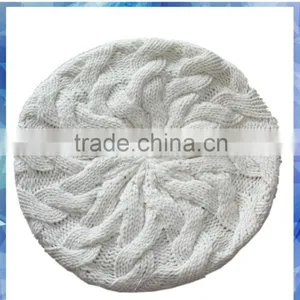 Cable Knit Beret Hat for Girls/old Girls Beret Hat/white Beret Hats thumbnail-2