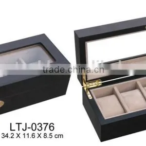 Premium Wooden Watch Package Box With Lid thumbnail-2