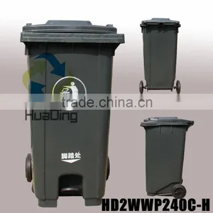 Outdoor Plastic Solid Recycling Wheelie Bin 240 Litre thumbnail-1