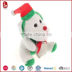 Yangzhou Factory Plush Lucky Dog With Hat Stuffed Toy Dog X'mas Gift thumbnail-2