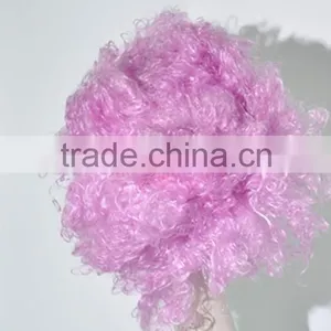 Crazy Explosion Pink Afro Curls Wigs Football Fans Wig N347 thumbnail-3