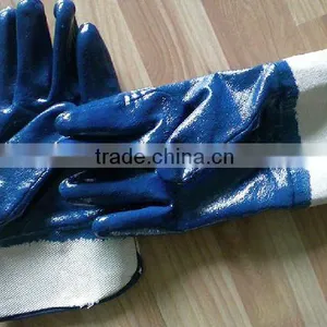 SUPER -Blue/yellow Nitrile Safety Cuff Closed Back Glove thumbnail-1