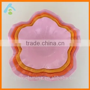 High Quality Flower Shaped Melamine Plate Set in Assorted Color thumbnail-1
