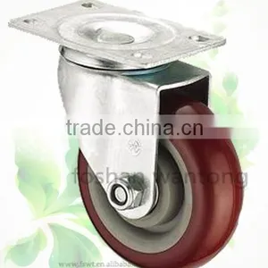 Black Stent Medium Duty Polyurethane Fixed Hardware Caster Wheel thumbnail-2
