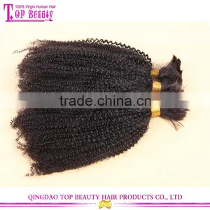 Cheap 100% Virgin Humen Hair Afro Curl Indian Hair Bulk Buy From China thumbnail-3