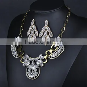 Fashion Crystal Alloy Necklace Earring Set Jewelry thumbnail-4