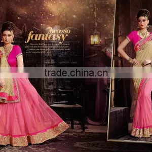 Sea Green Georgette On Net Lehenga Saree thumbnail-5