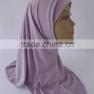 Two Pieces Hijab, Arabic Wear Solid Color G-SD163# thumbnail-2