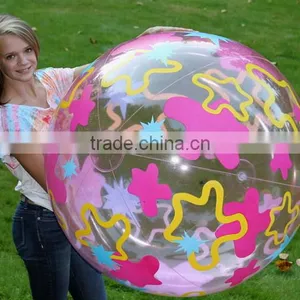 New Design Cute Lovely Fahion Cheap Transparent Pink Splash Beach Ball thumbnail-1